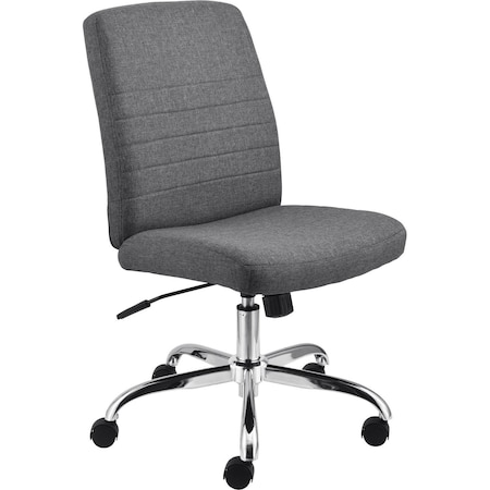 Global Industrial Armless Task Chair, Fabric, Gray, Mid Back 695618GY